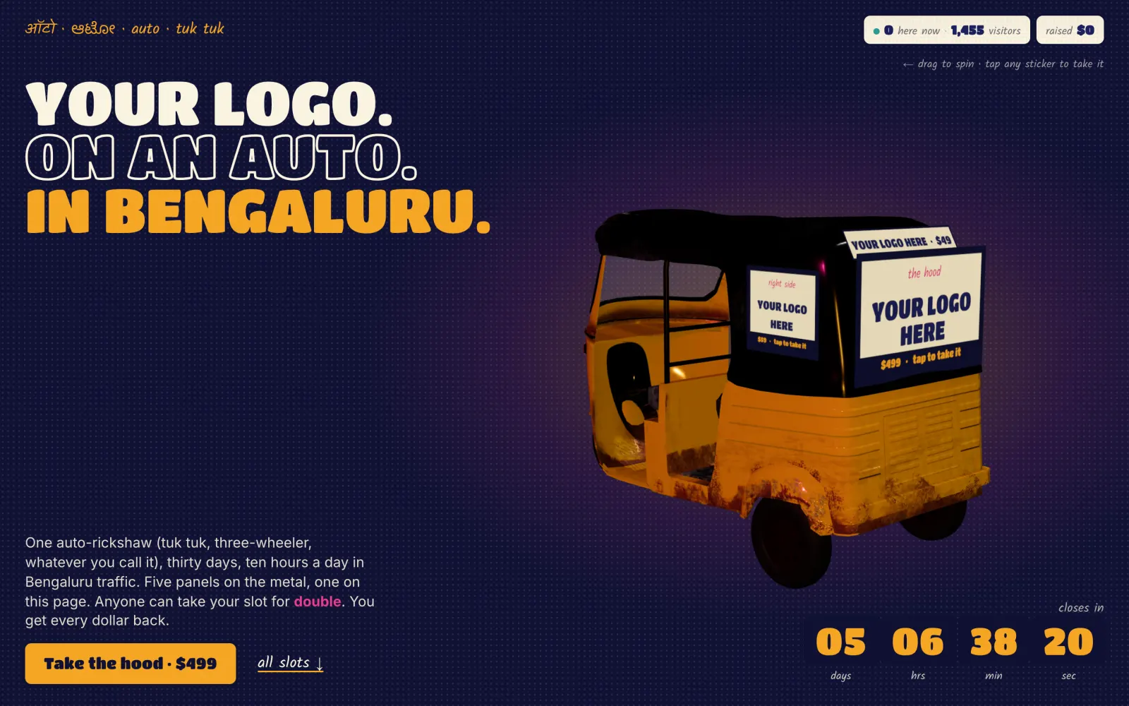 sponsormyauto.lol hero with the 3D auto